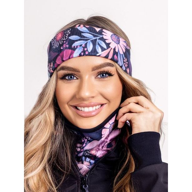 Unuo, Dámská čelenka fleecová Elise, Kouzelné květiny