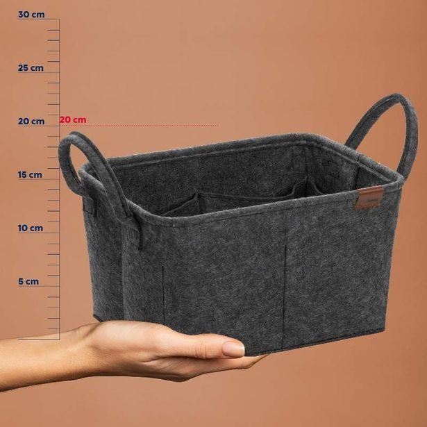 KELA Koš Fay 35x25 cm filc tmavě šedá KL-24463