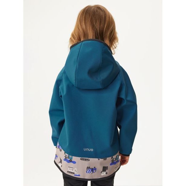 Unuo Dětská softshellová bunda s fleecem Basic, Kobaltová, Bagr