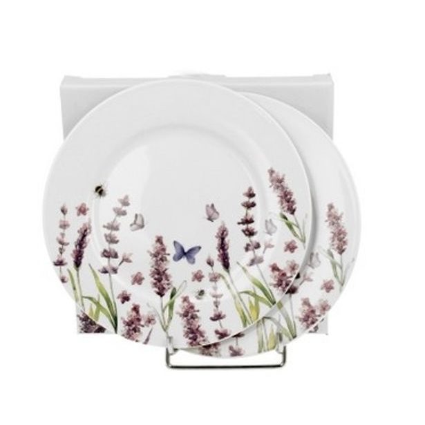 talíř d19cm-2ks-dezertní LEVANDULE, DB, porcelán