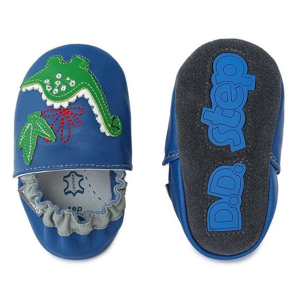 DDSTEP kožené capáčky Dinosaurus, modré