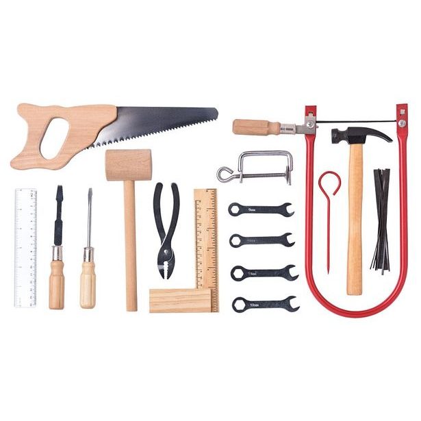 Kovové nářadí v dřevěném boxu - velké