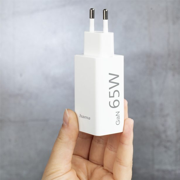 Hama set USB nabíječka GaN, USB-C/USB-A, PD 65 W, USB-C kabel 2 m