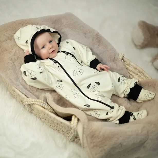 ESITO Teplákový overal rostoucí Tlapka - smetanová