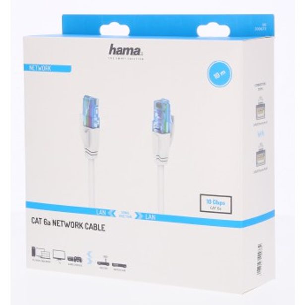 Hama síťový kabel Cat6a U/UTP RJ45 10 m, 10 Gb/s