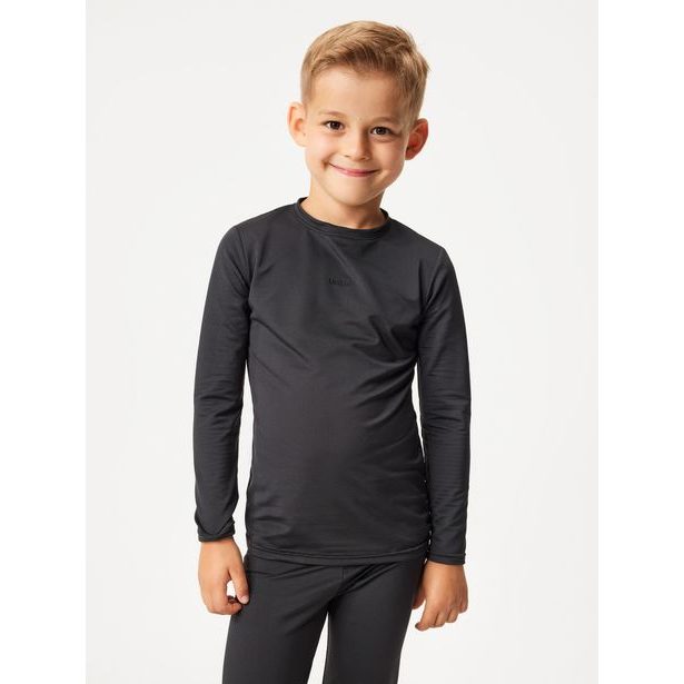 Unuo Dětské termo triko s dlouhým rukávem, Černá