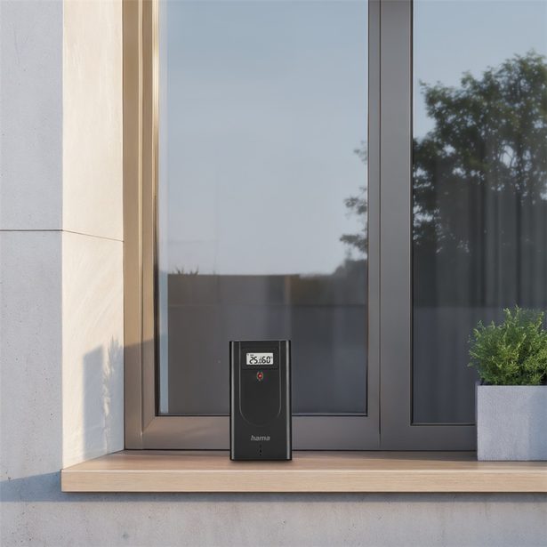 Hama Usedom, meteostanice, bezdrátový senzor, barevný VA displej, síťový zdroj, baterie