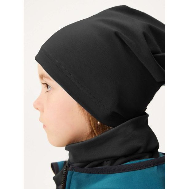 Unuo Dětská čepice z teplákoviny Homeless, Černá