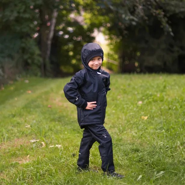 ESITO Dětská zimní softshellová bunda s beránkem Black - černá