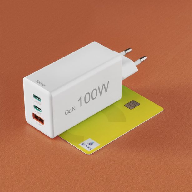 Hama rychlá USB nabíječka GaN 2x USB-C + USB-A, PD/QC, 100 W