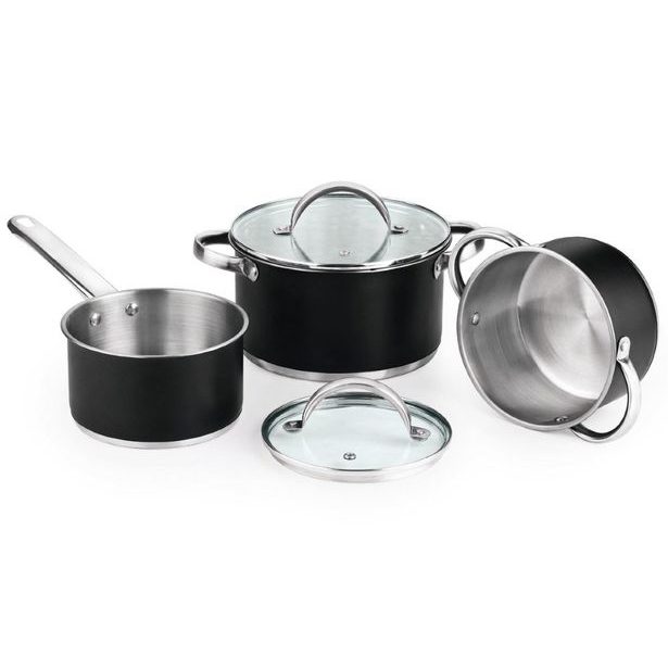 BERGNER Sada nádobí nerez 5 ks Ronda černá BGEU-5508