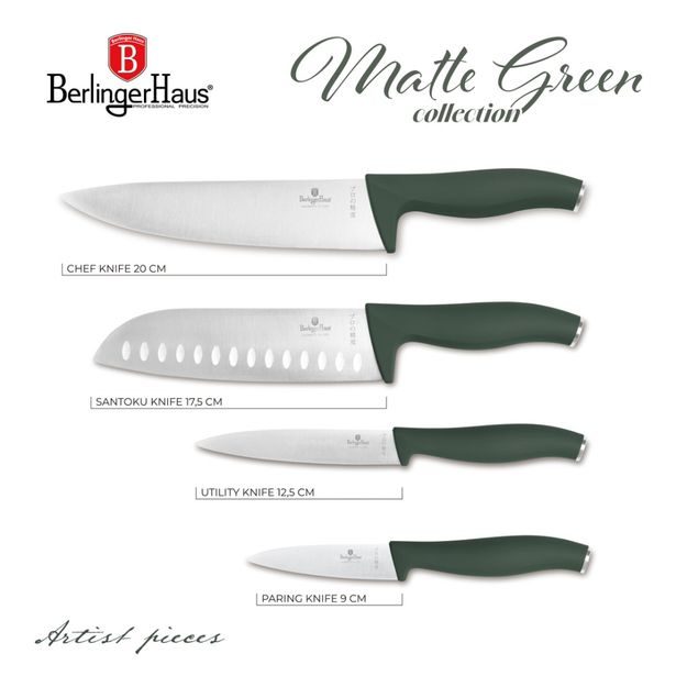 BERLINGERHAUS Sada nožů nerez 4 ks Matte Green Collection BH-3139
