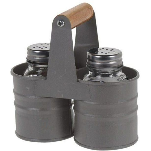 slánka+pepř. 2-dílná, se stojankem, kov/plast