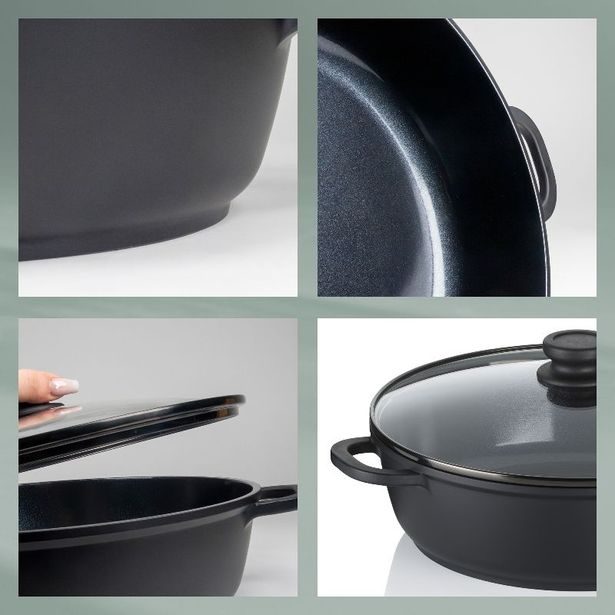 KELA Hluboká pánev s poklicí a keramickým povrchem 32 cm ATURA KL-15167