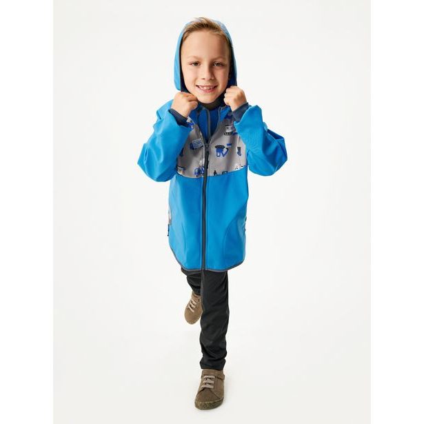 Unuo Dětská softshellová bunda s fleecem Basic, Modrá, Bagr