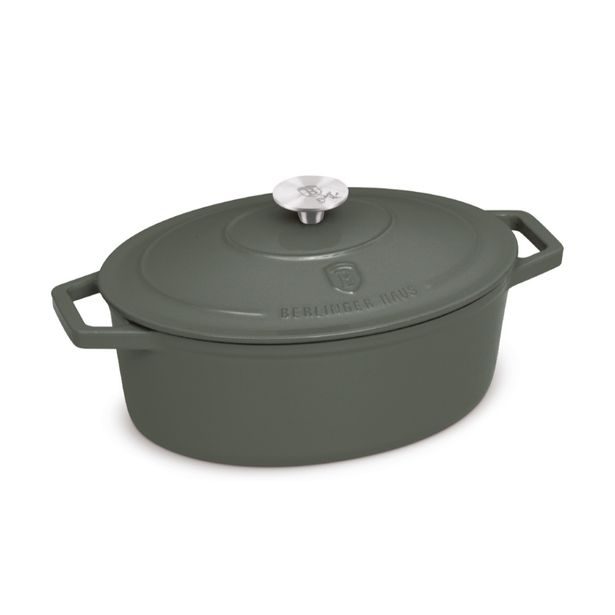 BERLINGERHAUS Pekáč litinový s poklicí 32 cm Matte Green Collection BH-8968