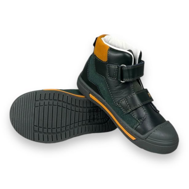 Dětské kožené boty, Ponte20 - Tmavě zelené