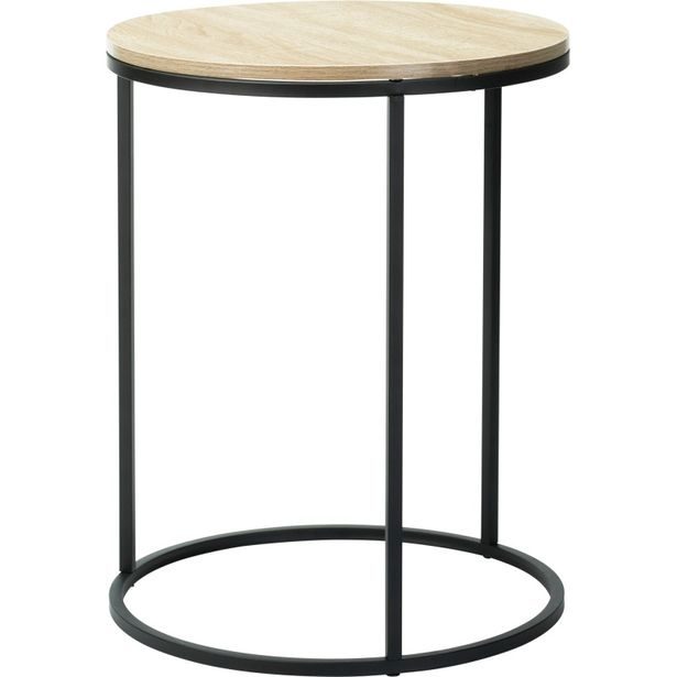H & S COLLECTION Odkládací stolek sada 2 ks černá/dřevo 40+50 cm KO-KR8200400