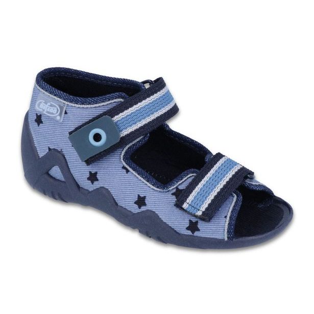 Dětská domácí obuv Befado 250P079 modrá hvězdičky