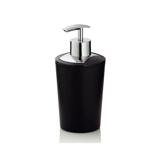 KELA Dávkovač mýdla MARTA plastik černá H 17cm / Ř 8cm / 350 KL-24202