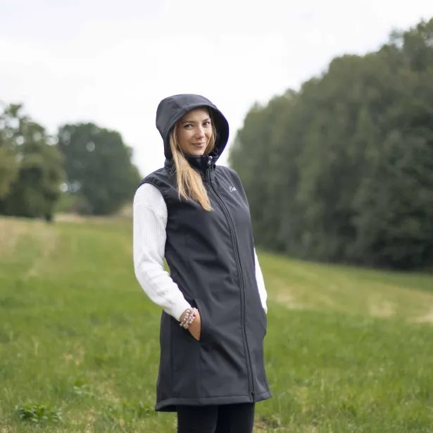 ESITO Dámská dlouhá softshellová vesta Grey - šedá