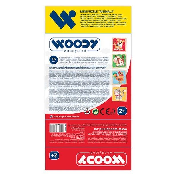 WOODY Minipuzzle - Zvířátka