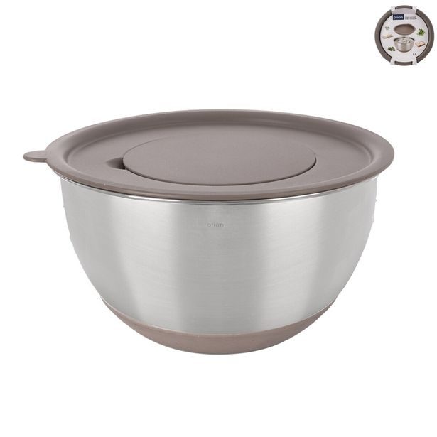 O Mísa nerez šlehací+UH víko BEIGE pr. 21,7 cm