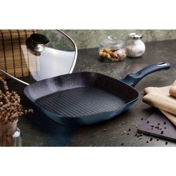 BERLINGERHAUS Pánev grilovací s mramorovým povrchem 28 cm Aquamarine Metallic Line BH-1873