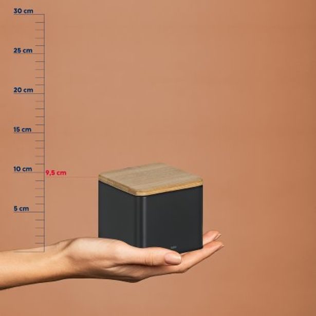 KELA Úložná dóza Kiril kovová černá 11,5x11,5x9,5cm 800,0ml KL-17887