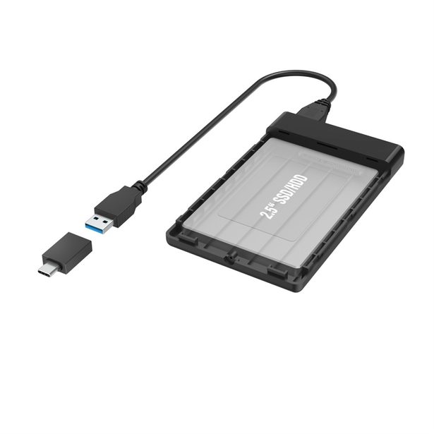 Hama kryt na 2,5" SSD/HDD disk, USB-A + USB-C, SATA, USB 3.2 Gen 1