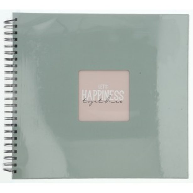 Hama album klasické spirálové FINE ART 36x32 cm, 50 stran, sage, černé listy