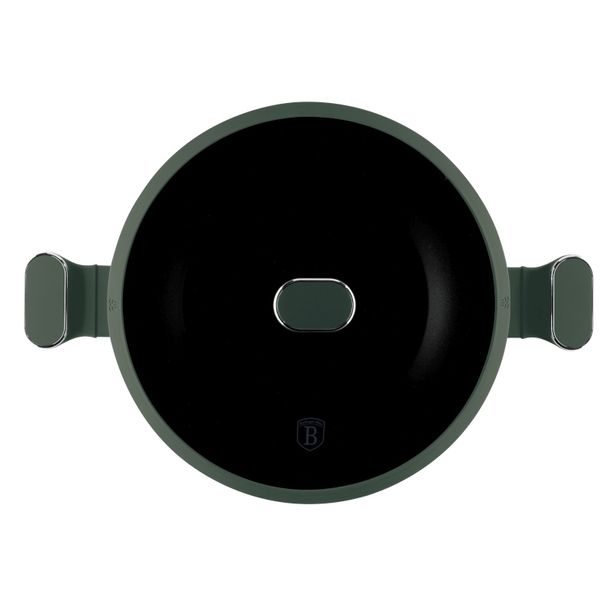 BERLINGERHAUS Pánev wok s poklicí a titanovým povrchem 30 cm Matte Green Collection BH-8160