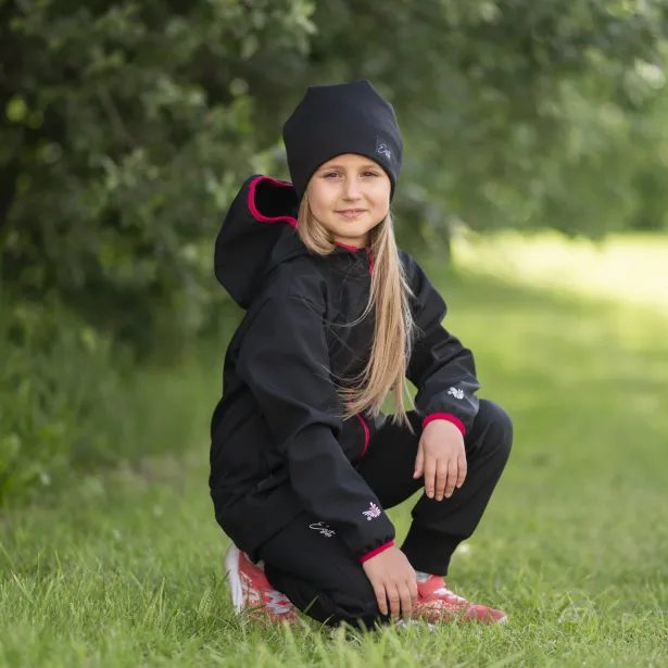 ESITO Dětská softshellová bunda DUO Raspberry pink - černá