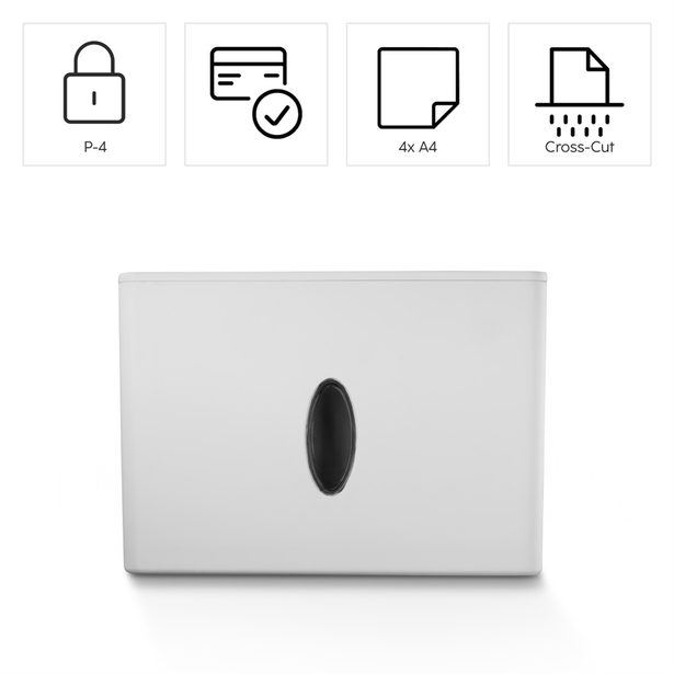 Hama Safe X40-W, skartovačka, křížový řez, 4 listy, bezpečnostní úroveň P4 T4 E3, bílá