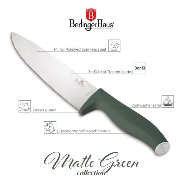 BERLINGERHAUS Sada nožů nerez 4 ks Matte Green Collection BH-3139