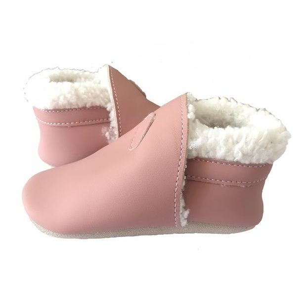 Hopi Hop Barefoot kožené zimní capáčky - růžové