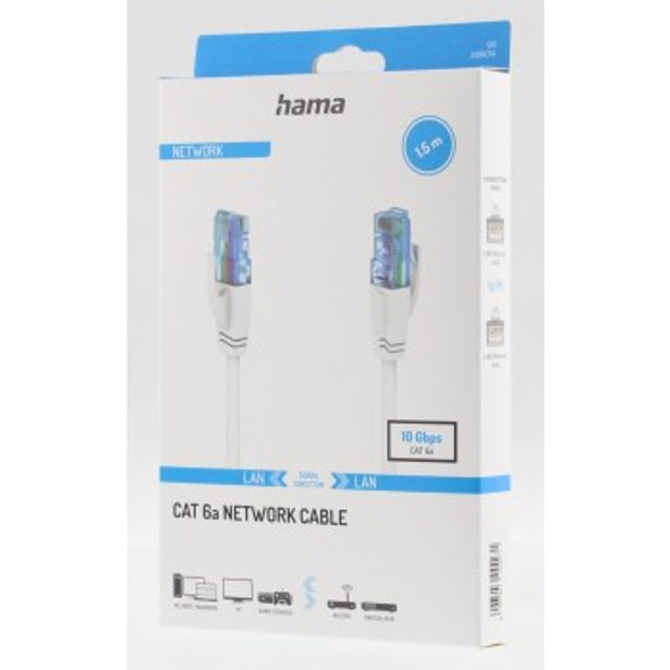 Hama síťový kabel Cat6a U/UTP RJ45 1,5 m, 10 Gb/s