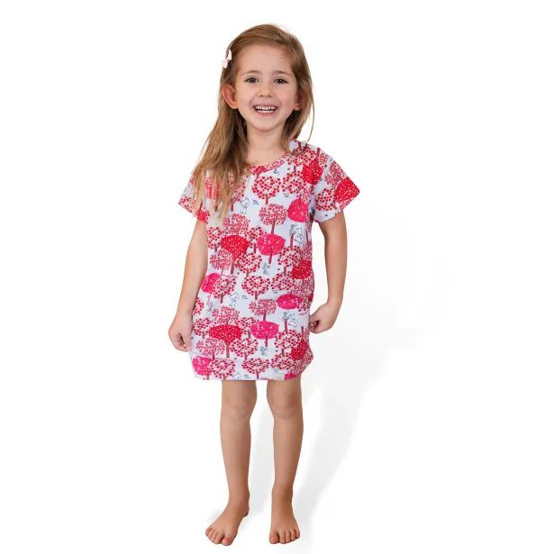 ESITO Dívčí noční košile Stromy - červená