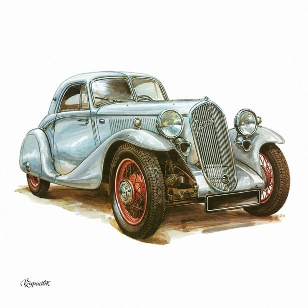 NOTIQUE Poznámkový kalendář Classic Cars – Václav Zapadlík, 2026, 30 x 30 cm