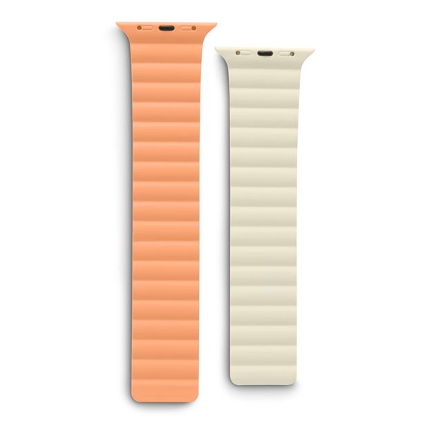 Hama Fantastic Feel, řemínek pro Apple Watch 38/40/41 mm, magnetický, oranžový/béžový