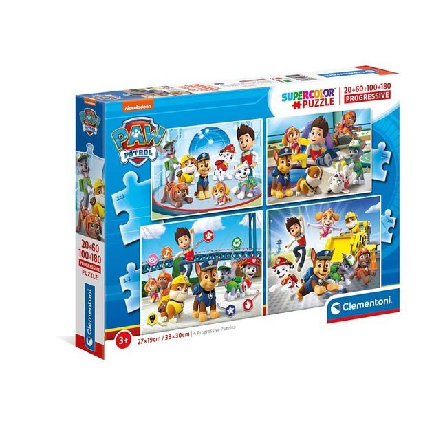 Puzzle 20+60+100+180 dílků - Paw Patrol