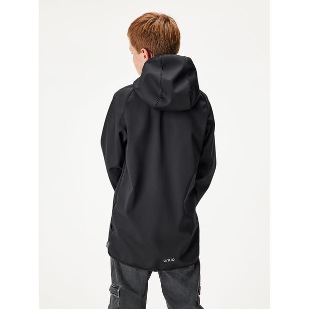 Unuo, Dětská softshellová bunda s fleecem pružná Basic, Černá