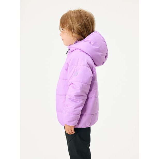 Unuo Dětská oboustranná bunda Duo, Lila, Kytky