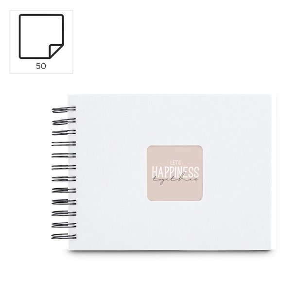 Hama album klasické spirálové FINE ART 24x17 cm, 50 stran, bílá, černé listy