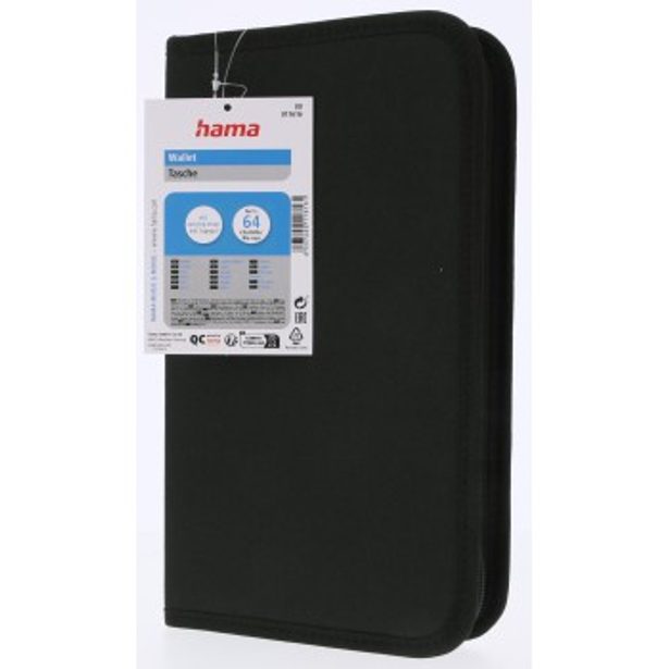 Hama Wallet 64, pouzdro pro 64 CD/DVD/Blu-ray disků, nylonové, černé