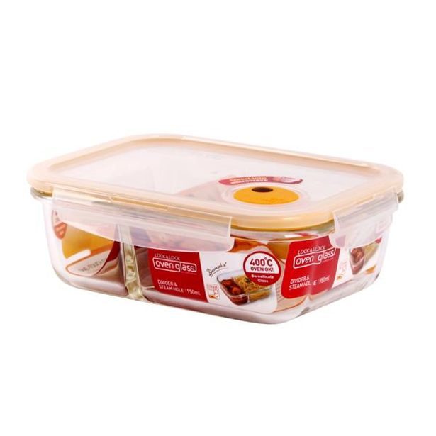 LOCKNLOCK DÓZA NA POTRAVINY S PŘIHRÁDKOU SKLENĚNÁ, 950ML_hamashop