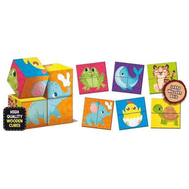 MONTESSORI DŘEVĚNÉ KOSTKY A PUZZLE