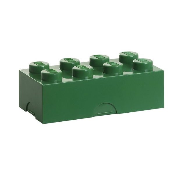 LEGO box na svačinu 100 x 200 x 75 mm - tmavě zelená