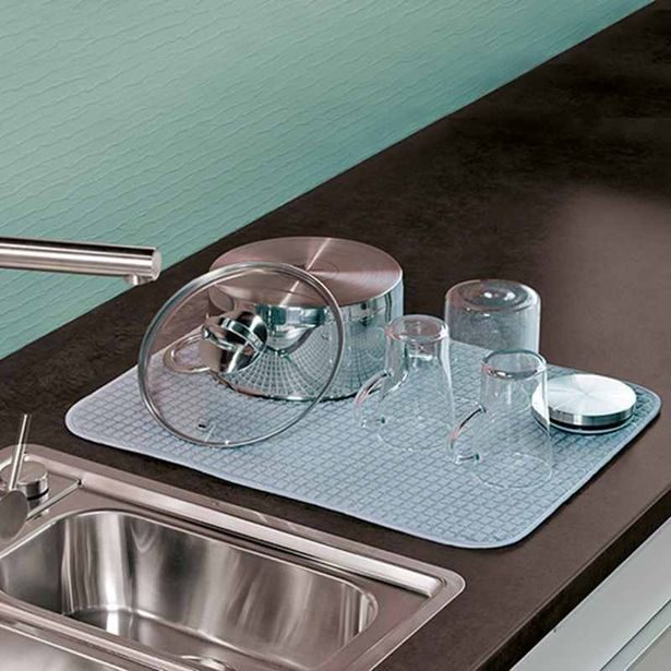 KELA Odkapávací podložka Rapida 100% polyester černá 50,0x38,0cm KL-11727