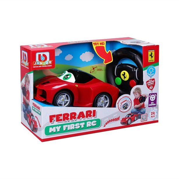 Maisto - BJUNIOR BB Junior RC - LaFerrari se světly a zvuky, dálkový ovladač volant, červená, 27MHz